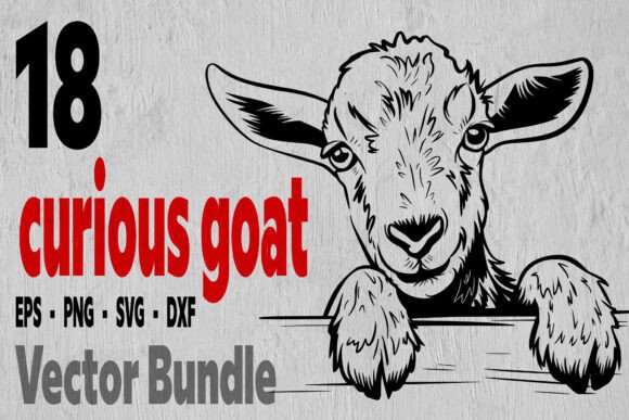 18 Curious Funny Goat Bundle Svg
