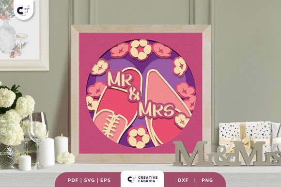 Bride and Groom Shoes 3D Shadow Box