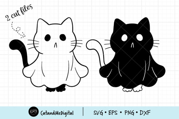 Cute Ghost Cat Svg
