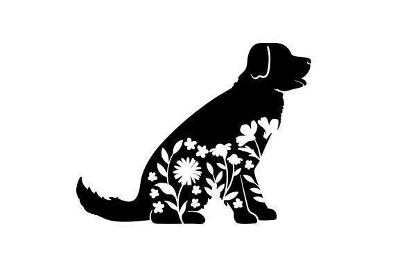 Floral Dog Silhouette