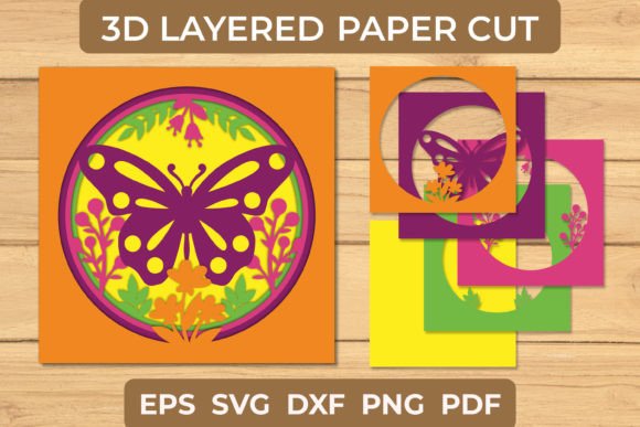 Floral Spring Butterfly 3D Paper Cut