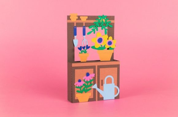 Flower Potting Bench Box Card