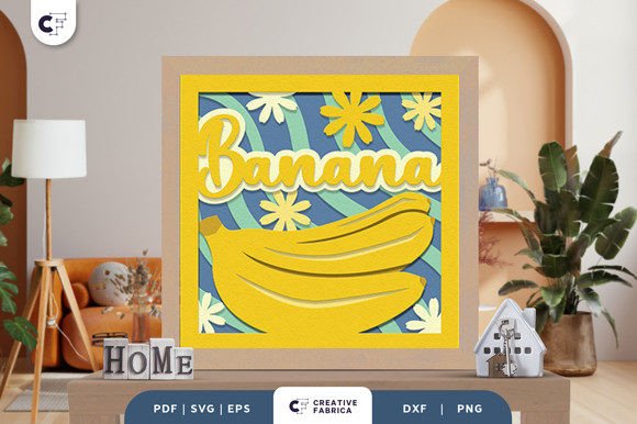 Groovy Banana 3D Shadow Box Paper Cut