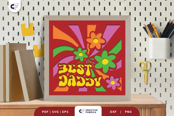 Groovy Fathers Day 3D Layered Paper Cut
