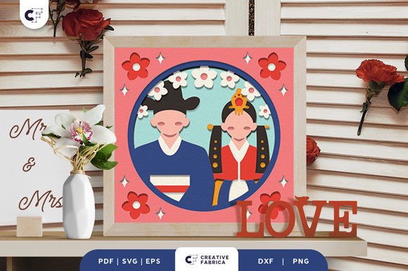 Korean Traditional Wedding 3D Shadow Box