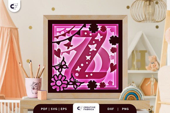 Letters Z Baby Girl Alphabet 3D Papercut
