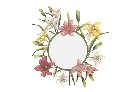 Lilies - Watercolor Floral Frame