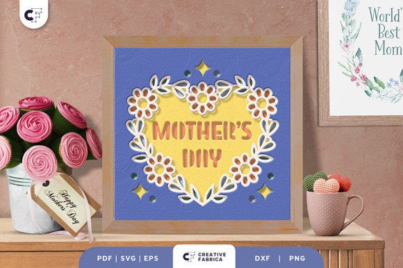 Mother’s Day Floral Wreath 3D Shadow Box