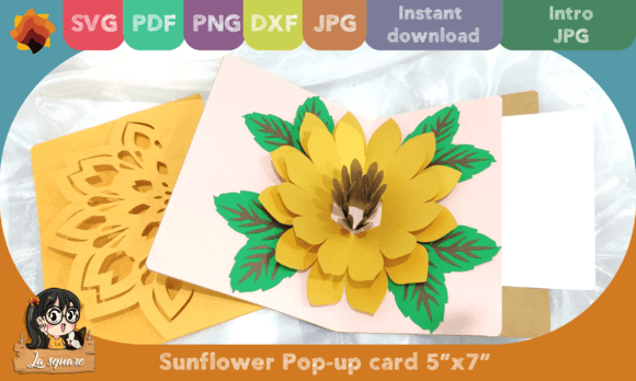 Pop-up Sunflower Greeting Card Template