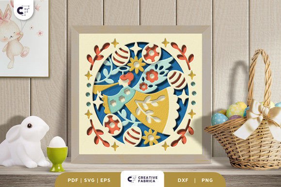 Scandinavian Easter Angel 3D Shadow Box